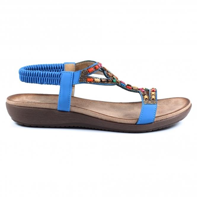 lunar Mariella Blue Beaded Sandal