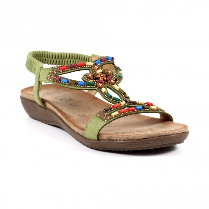 Lunar Mariella Khaki Beaded Sandal