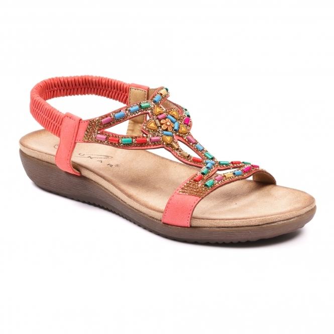 Lunar Mariella Orange Beaded Sandal