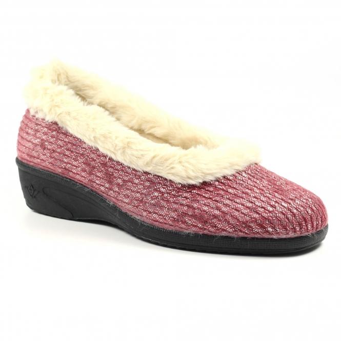 Lunar Marlene Burgundy Wedge Slipper