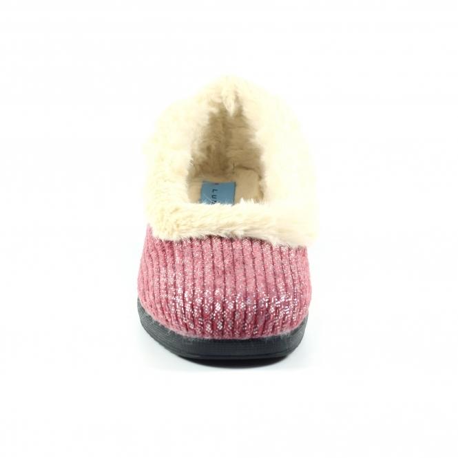 Lunar Marlene Burgundy Wedge Slipper