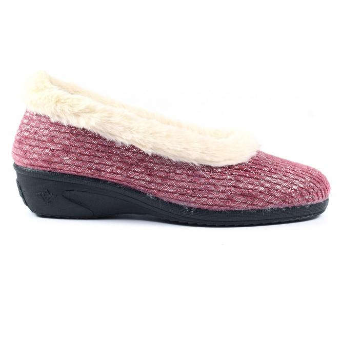 lunar Marlene Burgundy Wedge Slipper