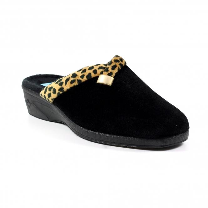 Lunar Michelle Black Ocelot Slipper