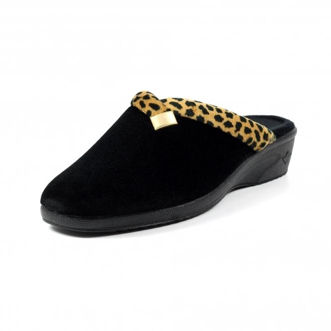 Lunar Michelle Black Ocelot Slipper