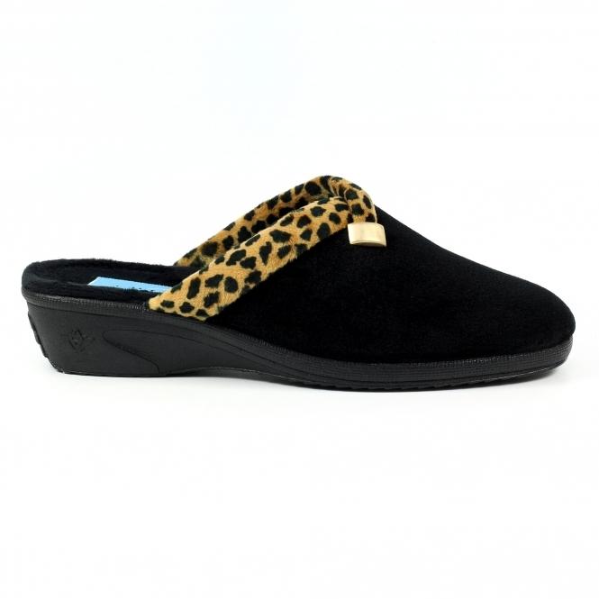 lunar Michelle Black Ocelot Slipper