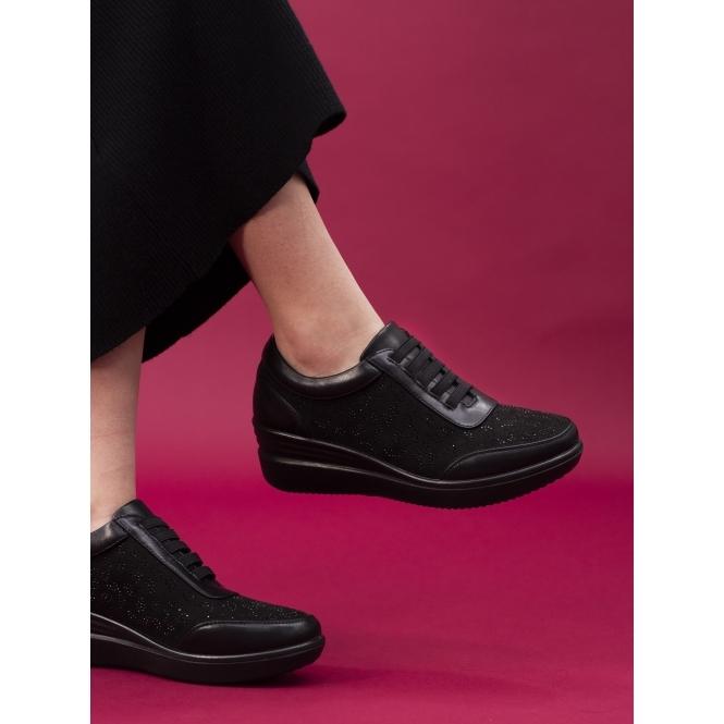 Lunar Muriel Black Wedge Trainer