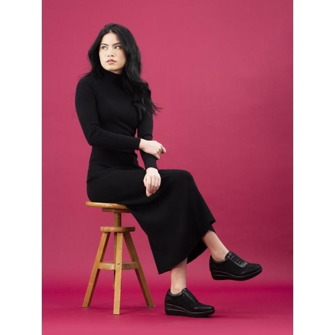 Lunar Muriel Black Wedge Trainer