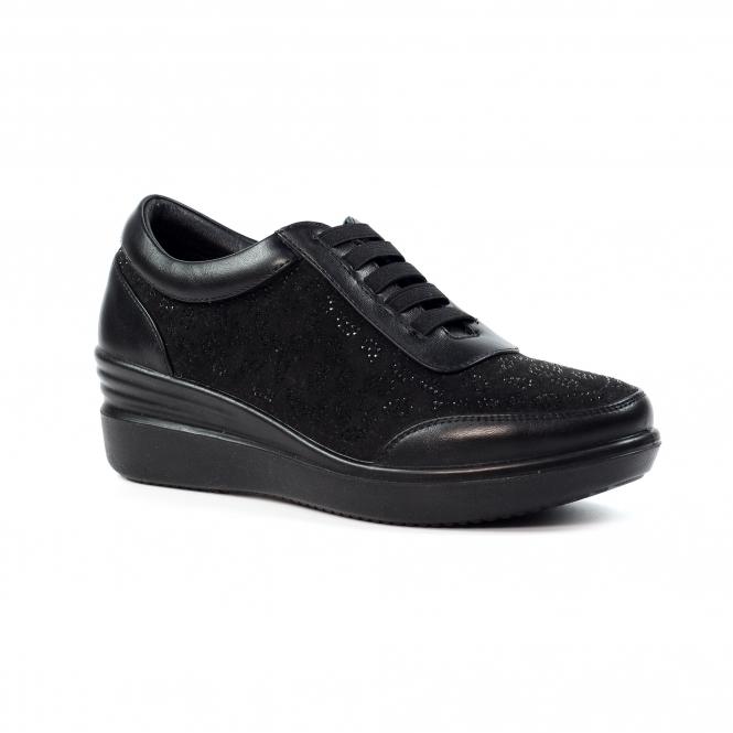 Lunar Muriel Black Wedge Trainer