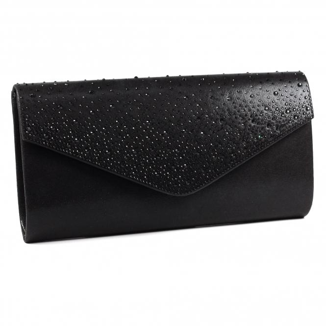 Lunar Nara Black Satin Clutch Bag