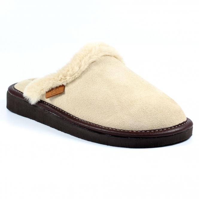 Lunar Otto Beige Suede Slipper