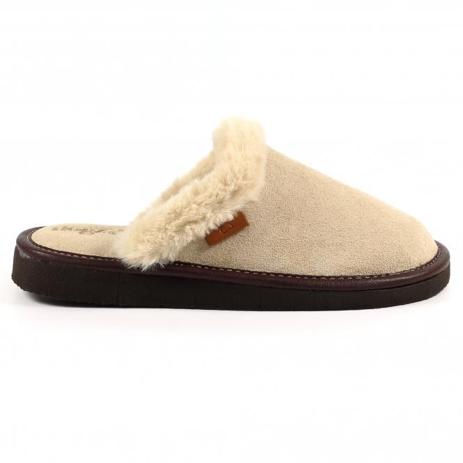 lunar Otto Beige Suede Slipper