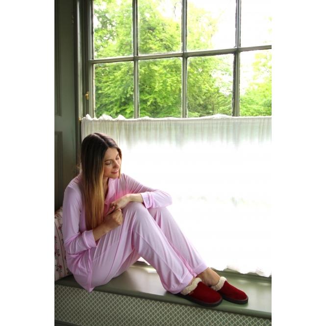 Lunar Otto Burgundy Suede Slipper