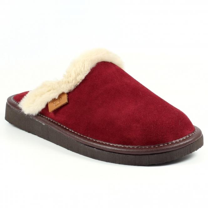 Lunar Otto Burgundy Suede Slipper
