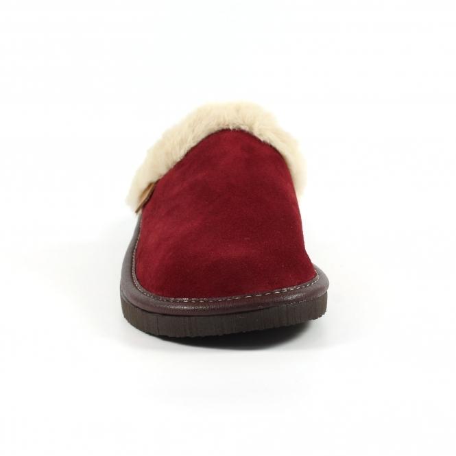 Lunar Otto Burgundy Suede Slipper