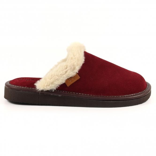 lunar Otto Burgundy Suede Slipper