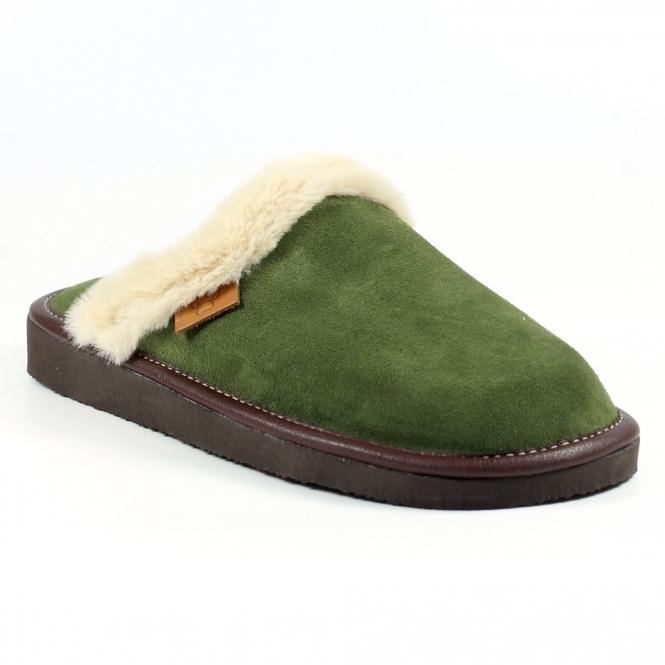 Lunar Otto Green Suede Slipper