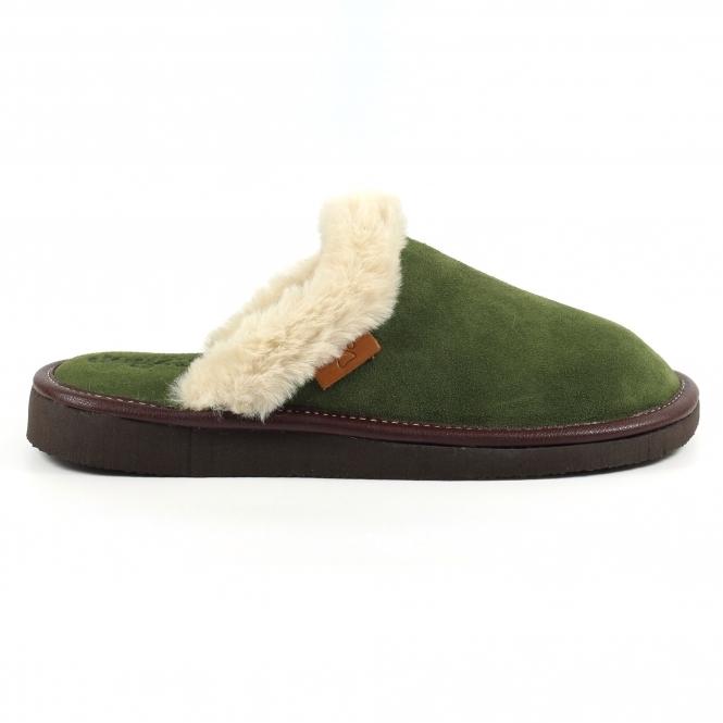 lunar Otto Green Suede Slipper