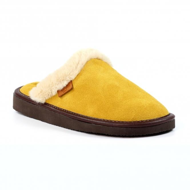 Lunar Otto Mustard Suede Slipper