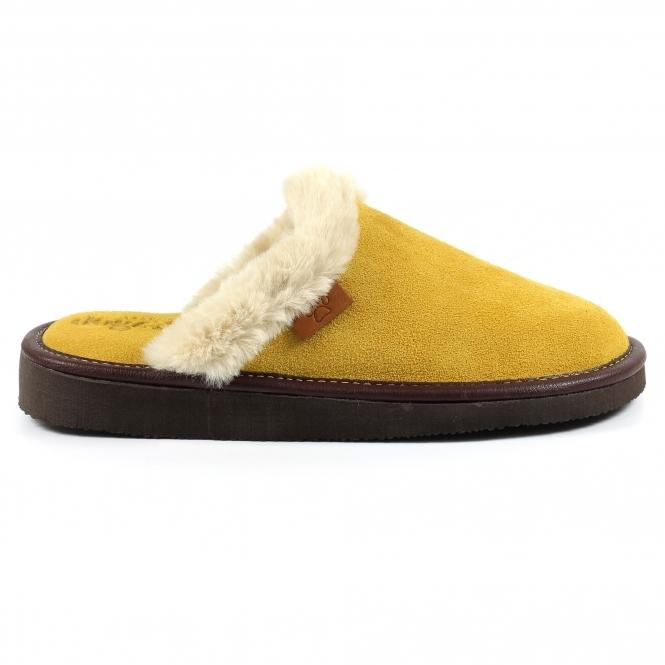 lunar Otto Mustard Suede Slipper