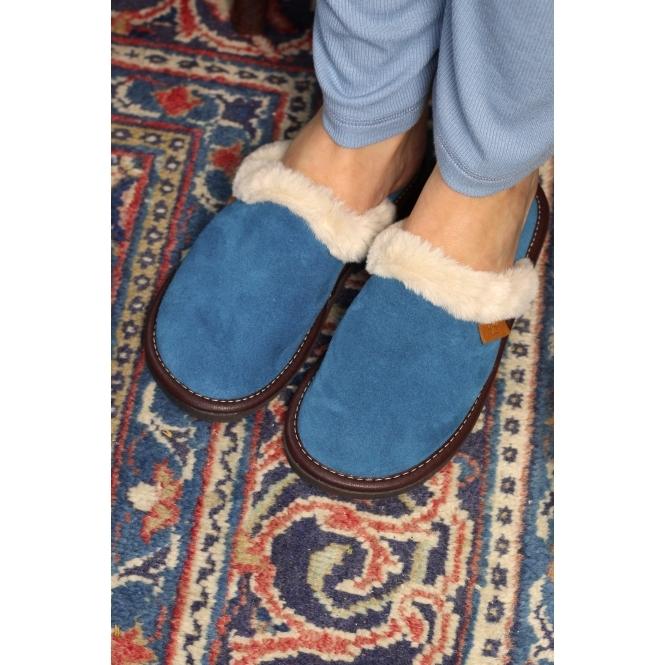 Lunar Otto Petrol Suede Slipper