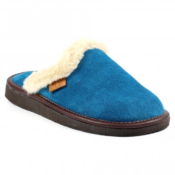 Lunar Otto Petrol Suede Slipper