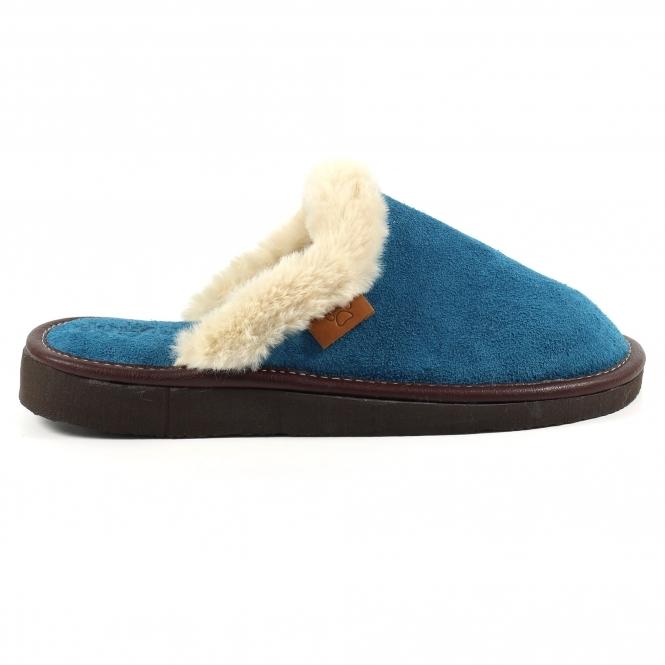 lunar Otto Petrol Suede Slipper