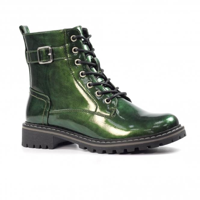 Lunar Parlour Green Patent Ankle Boot