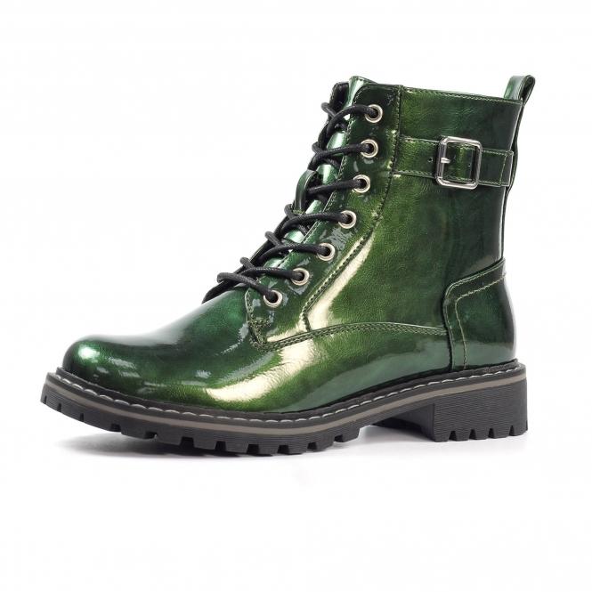 Lunar Parlour Green Patent Ankle Boot