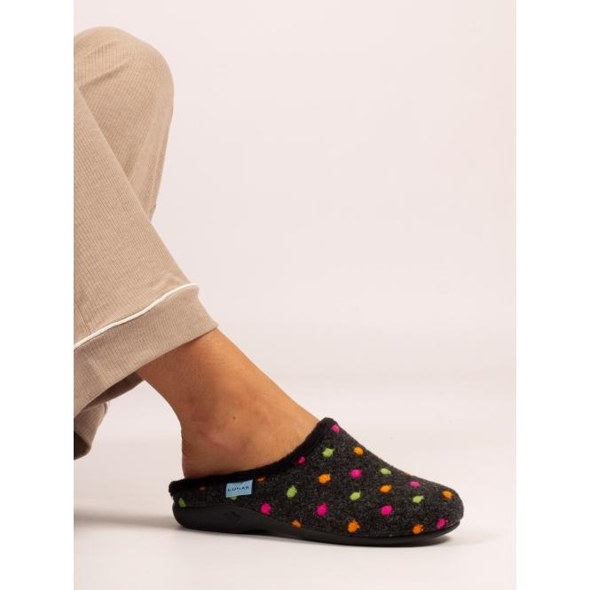 Lunar Peanut Black Mule Slipper