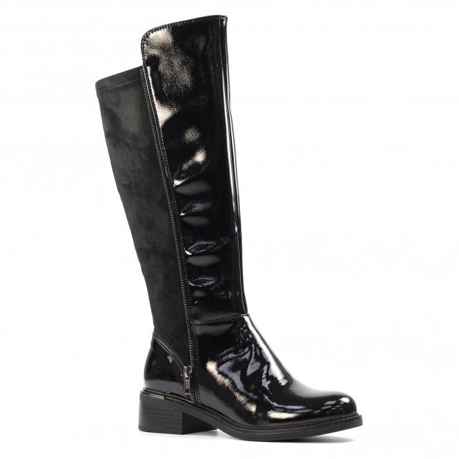 Lunar Perkins Black Patent Long Boot