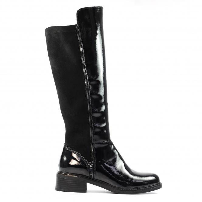 lunar Perkins Black Patent Long Boot