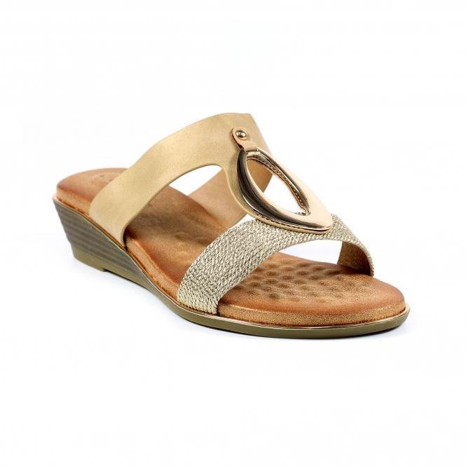 Lunar Porto Beige Wedge Sandal