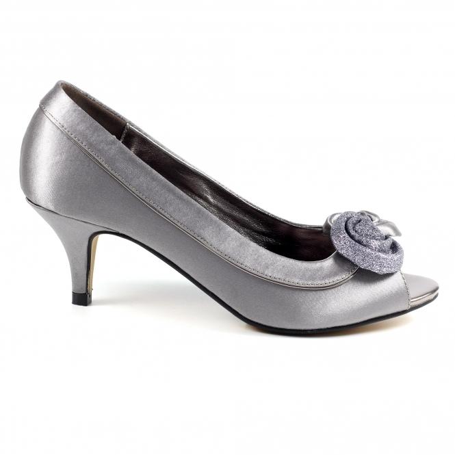 Lunar Ripley Grey Satin Peep Toe