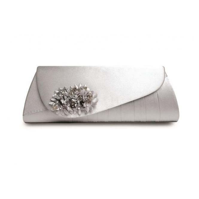 Lunar Sabrina Grey Floral Satin Bag