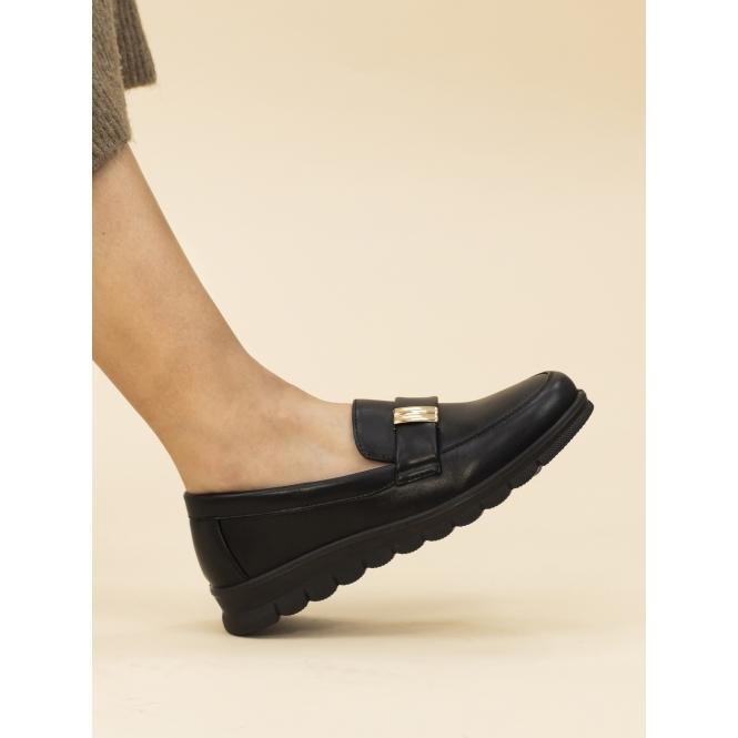 Lunar Salma Black Wedge Shoe