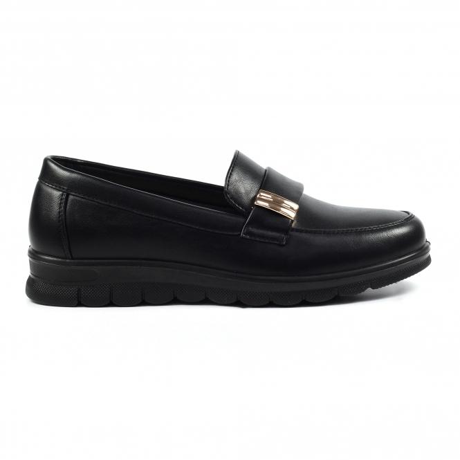 lunar Salma Black Wedge Shoe