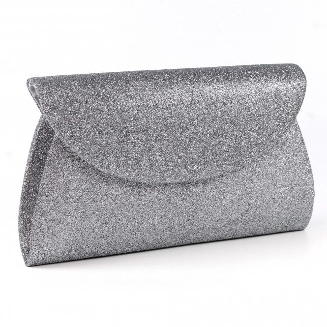 Lunar Sariyah Pewter Glitter Clutch Bag