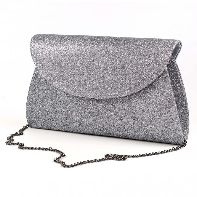 Lunar Sariyah Pewter Glitter Clutch Bag