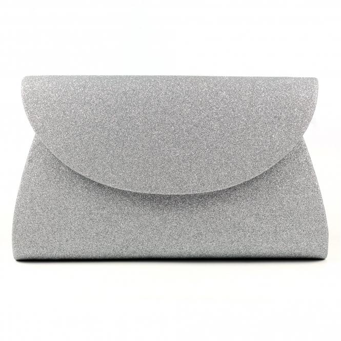 lunar Sariyah Silver Glitter Clutch Bag