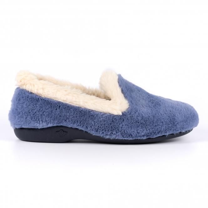 lunar Shake Blue Fur Trim Slipper