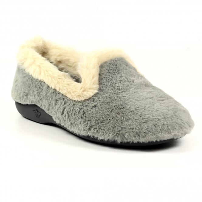 Lunar Shake Grey Fur Trim Slipper