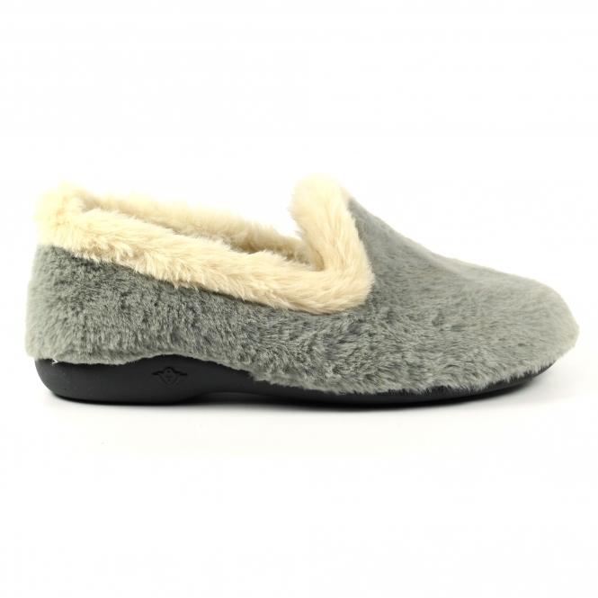 lunar Shake Grey Fur Trim Slipper