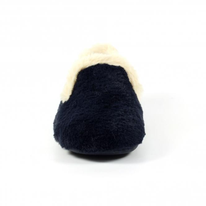 Lunar Shake Navy Fur Trim Slipper