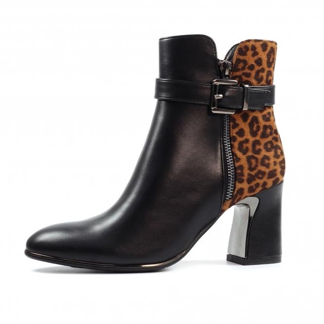 Lunar Shaw Black/Ocelot Ankle Boot