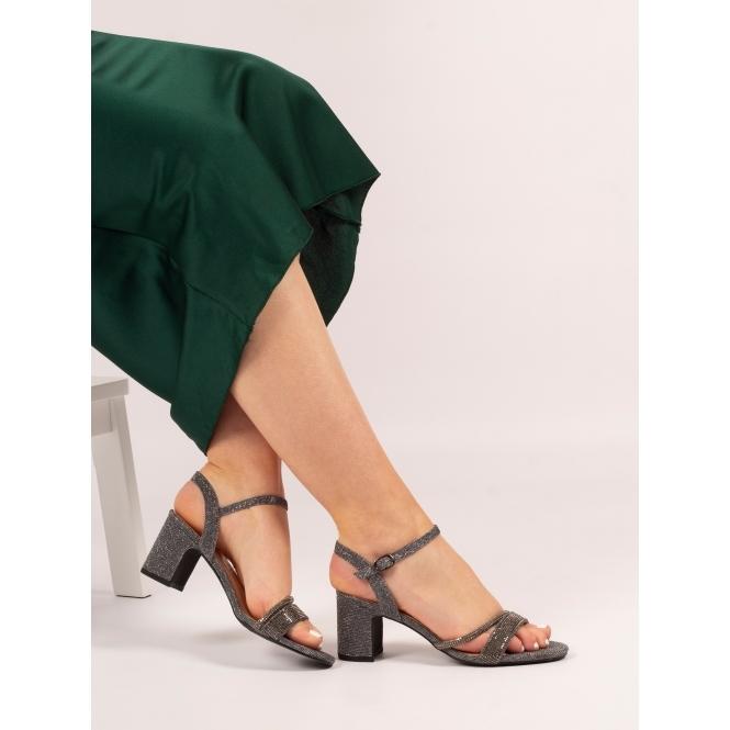Lunar Shazam Pewter Block Heel Sandal