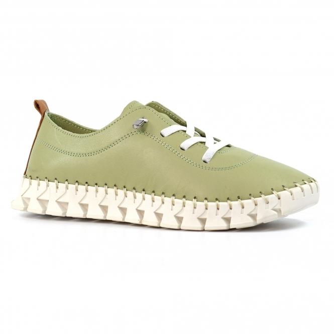 Lunar St Austell Khaki Leather Plimsoll