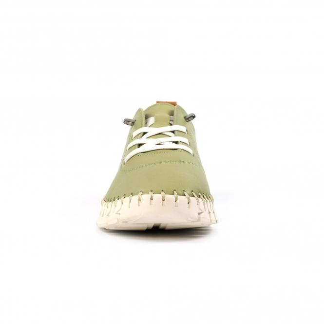 Lunar St Austell Khaki Leather Plimsoll