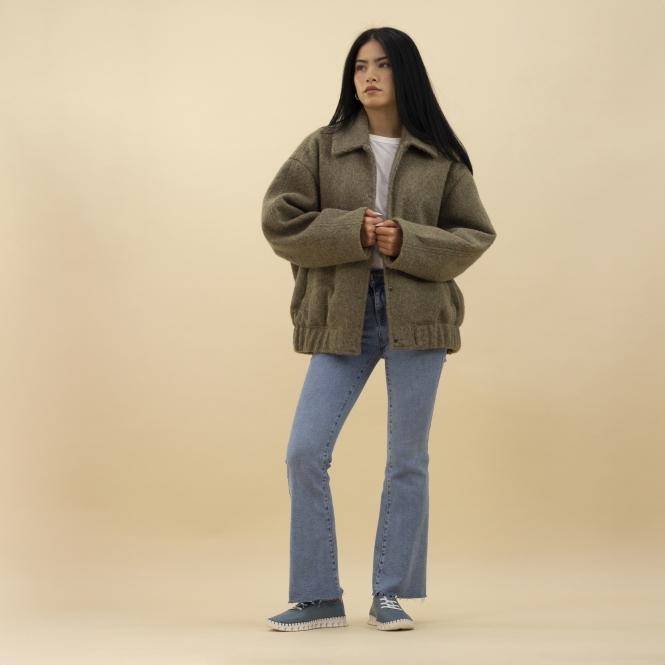 Lunar St Austell Light Blue Leather Plimsoll