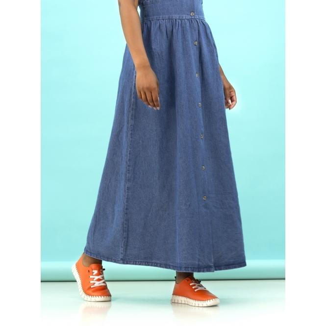 Lunar St Austell Orange Leather Plimsoll