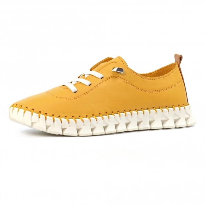 Lunar St Austell Yellow Leather Plimsoll